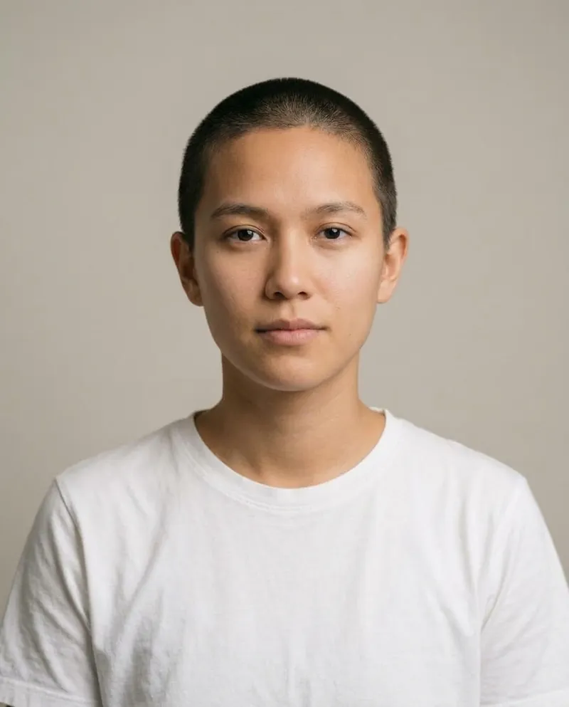 Illustrative preview of the same person with a Buzz Cut